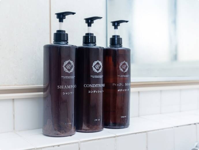 シャンプー、リンス、ボディソープ