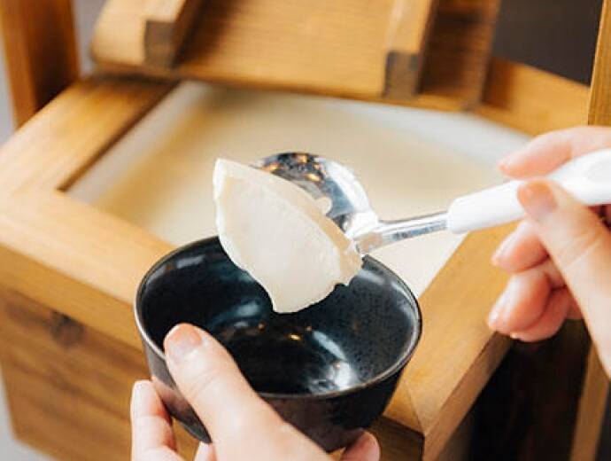 朝食　豆腐：いやし処ほてる寛楽　富士山御殿場