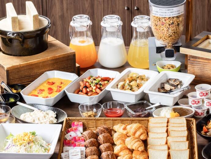 朝食：いやし処ほてる寛楽埼玉・本庄早稲田ひのきの館 